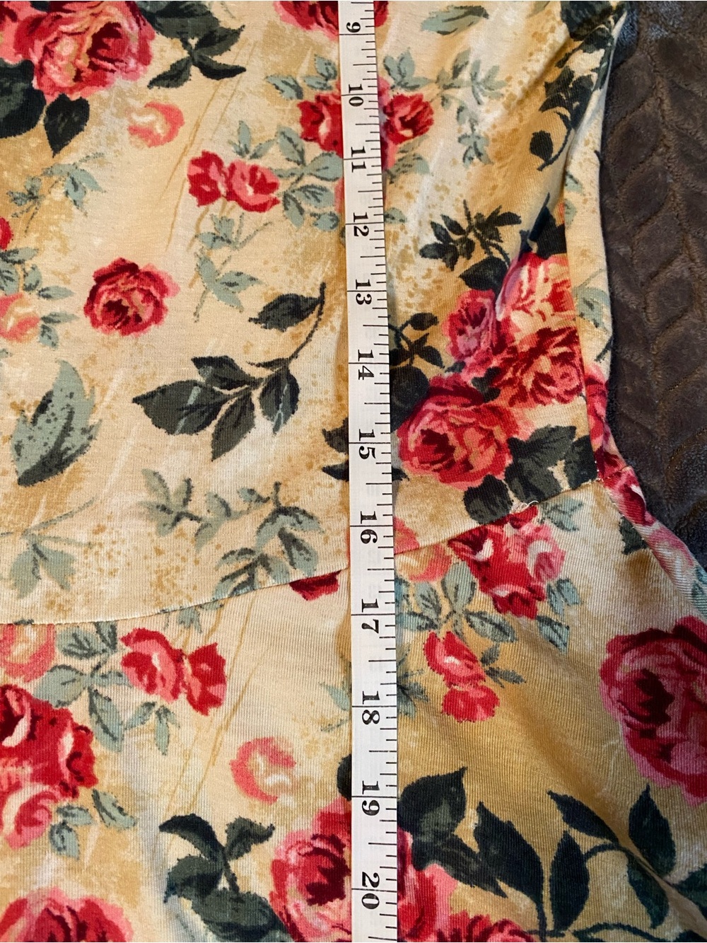 Floral Rose Print women’s Tank Dress - Cream with Pink Roses Lularoe - Picture 6 of 7